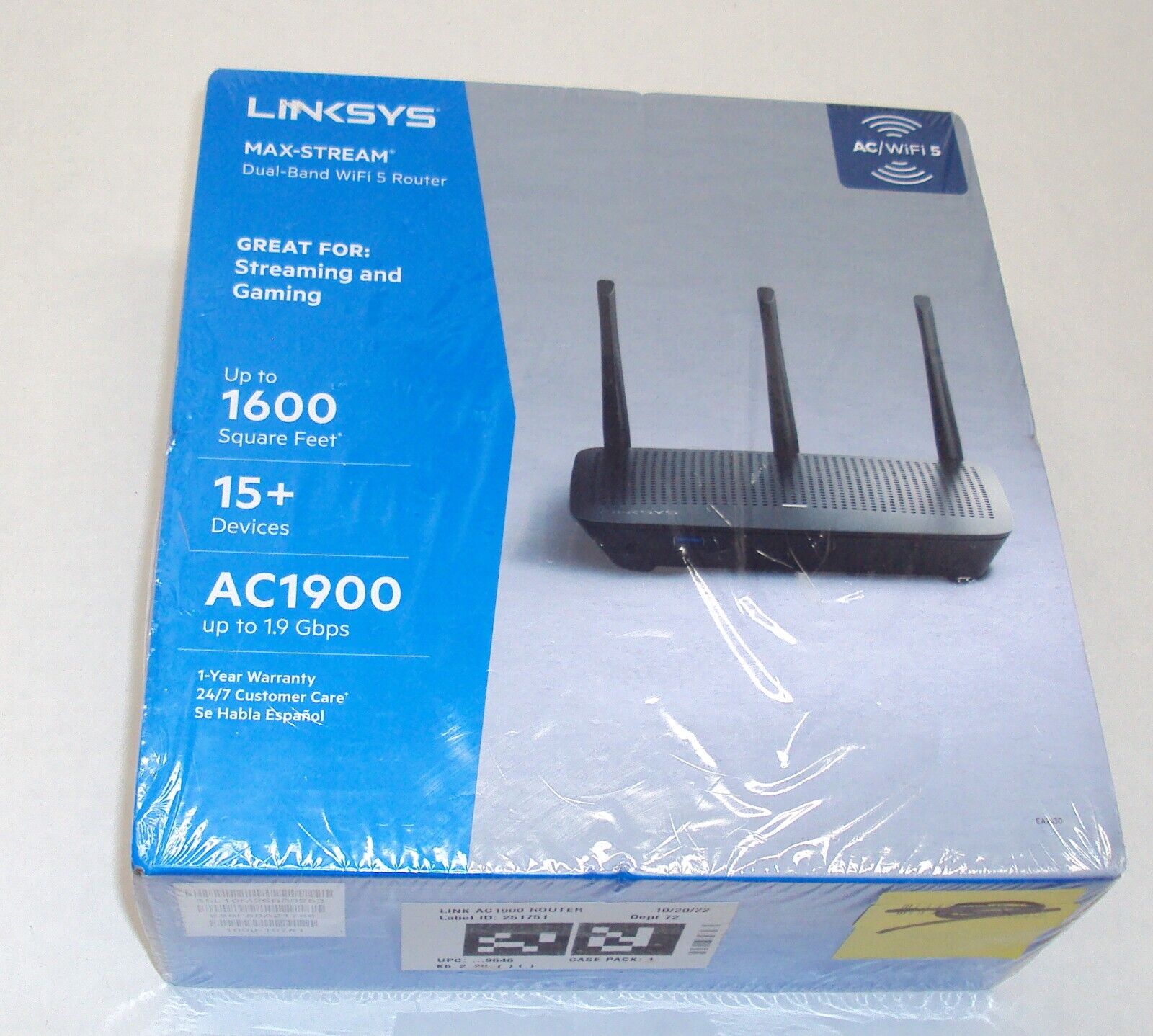 Linksys EA7430 Max-Stream AC1900 Dual-Band WiFi 5 Router - NEW