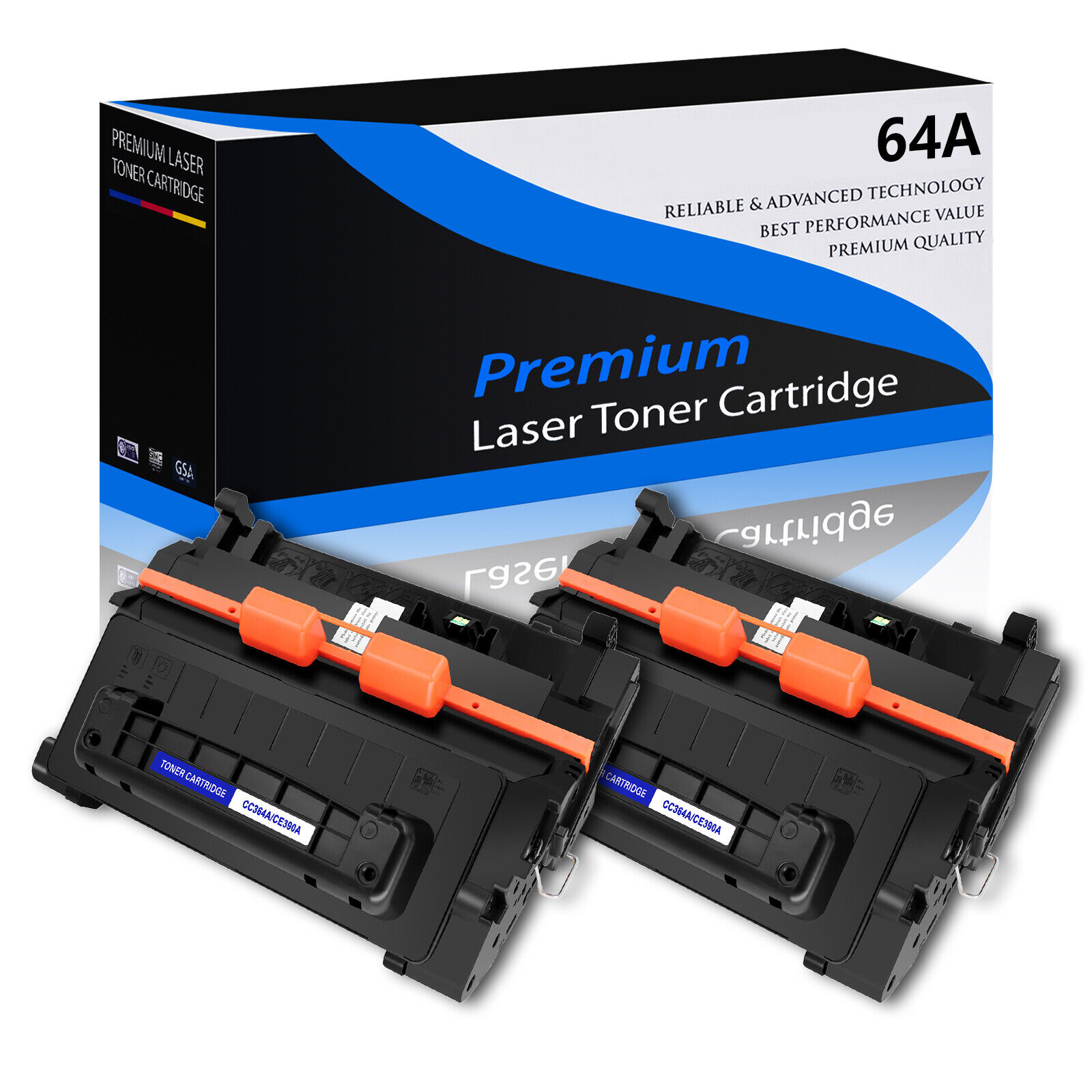 2Pcs CC364A 64A 364A Toner Cartridge Compatible For HP P4014 P4015 P4515 Black