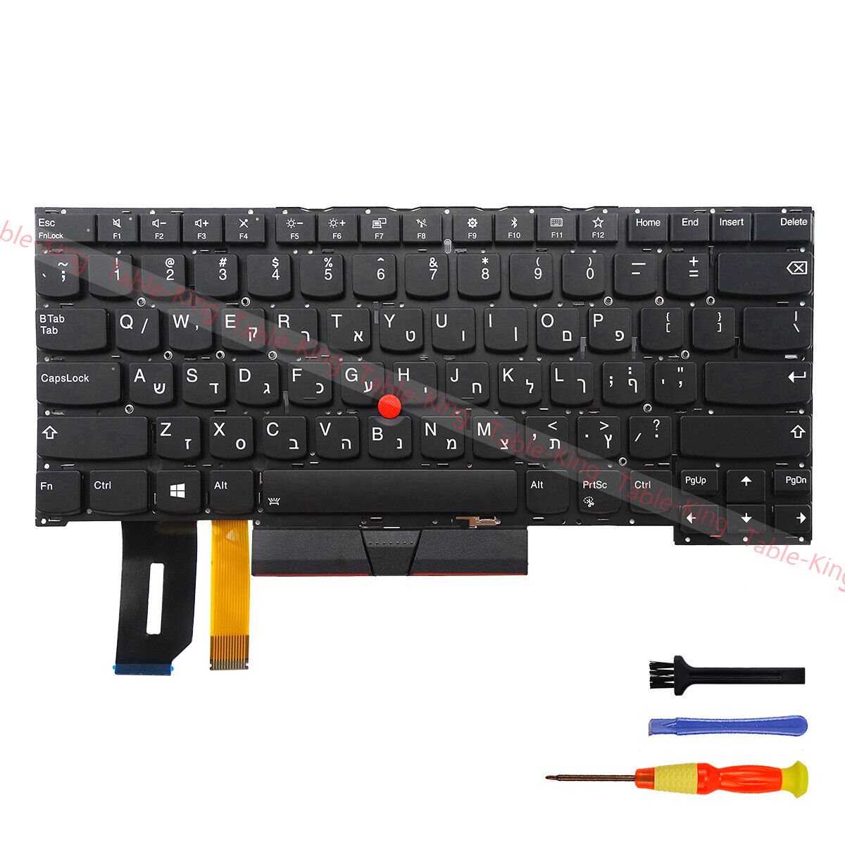 Hebrew Backlit Keyboard for Lenovo Thinkpad T490S/T495S/X1 Extreme Gen1 Gen2