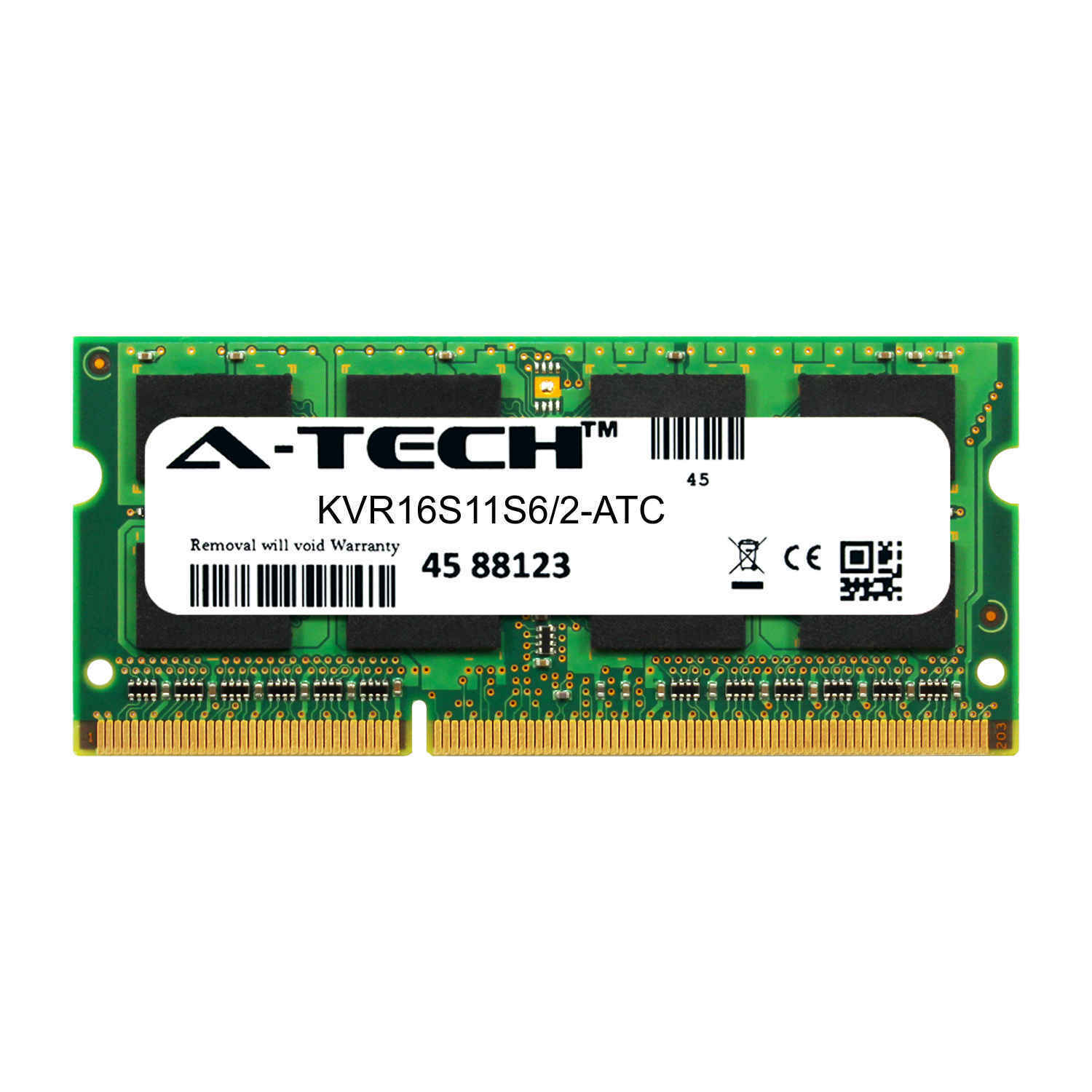 2GB DDR3 PC3-12800 1600MHz SODIMM (Kingston KVR16S11S6/2 Equivalent) Memory RAM