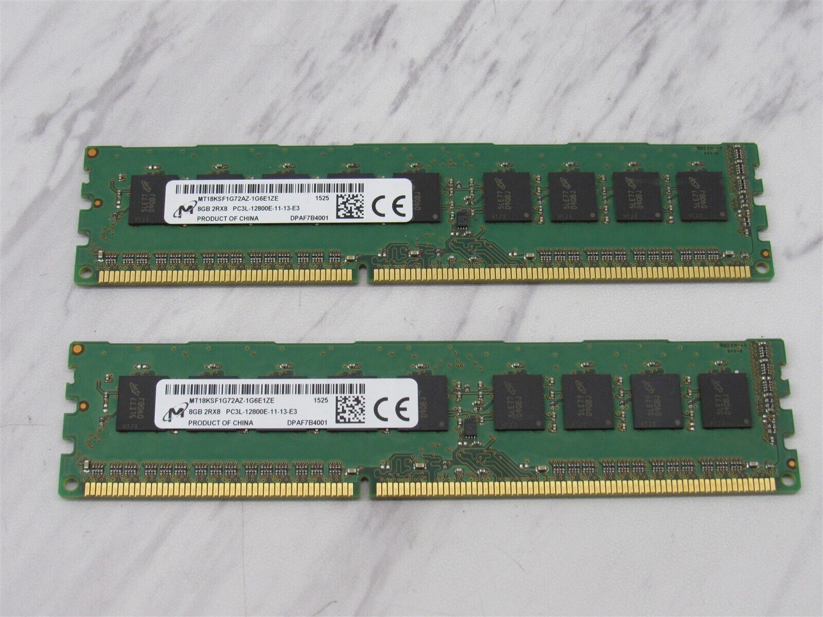 2 LOT - Micron 8GB PC3L-12800E DDR3 ECC REG RAM Server Memory IBM 00D5018