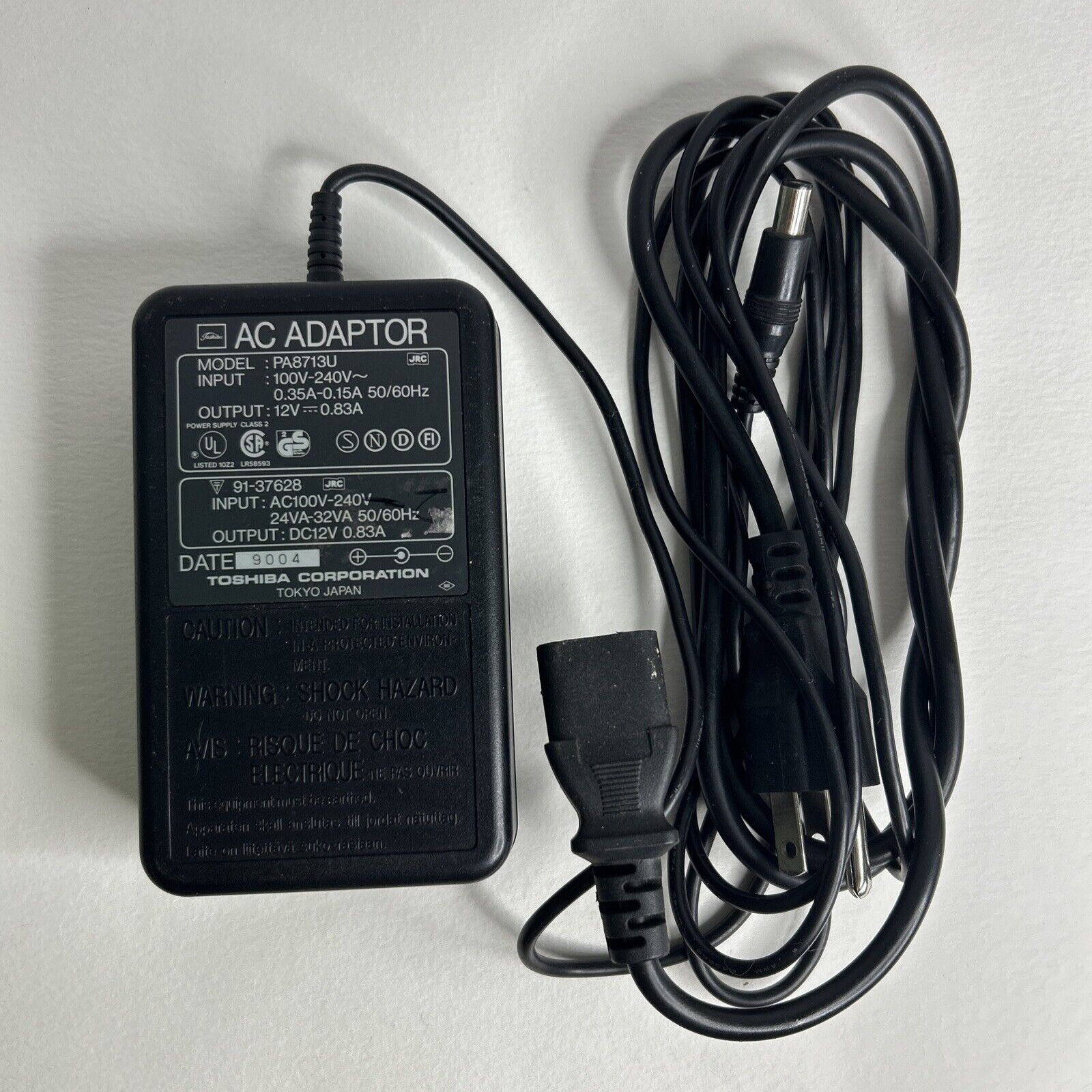 Toshiba PA8713U AC Adapter Power Supply Cord for T3100SX OEM VTG