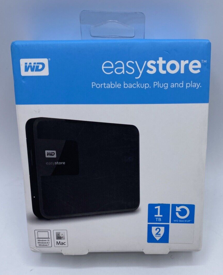 Western Digital easystore 4TB Portable Backup Plug and Play Unopened Box