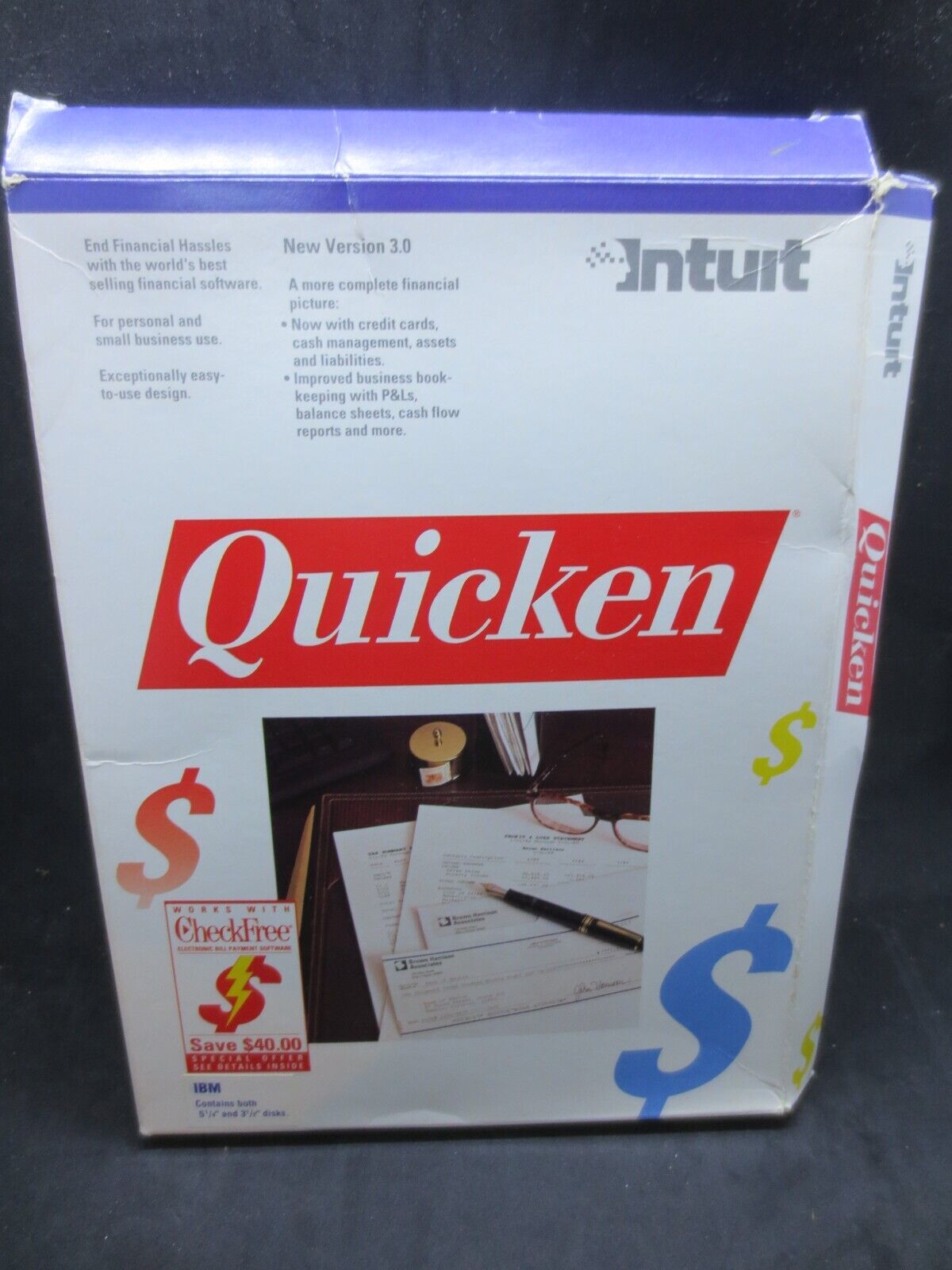Vintage 1989 Quicken For Windows PC Software Complete Version 3.0 3.25