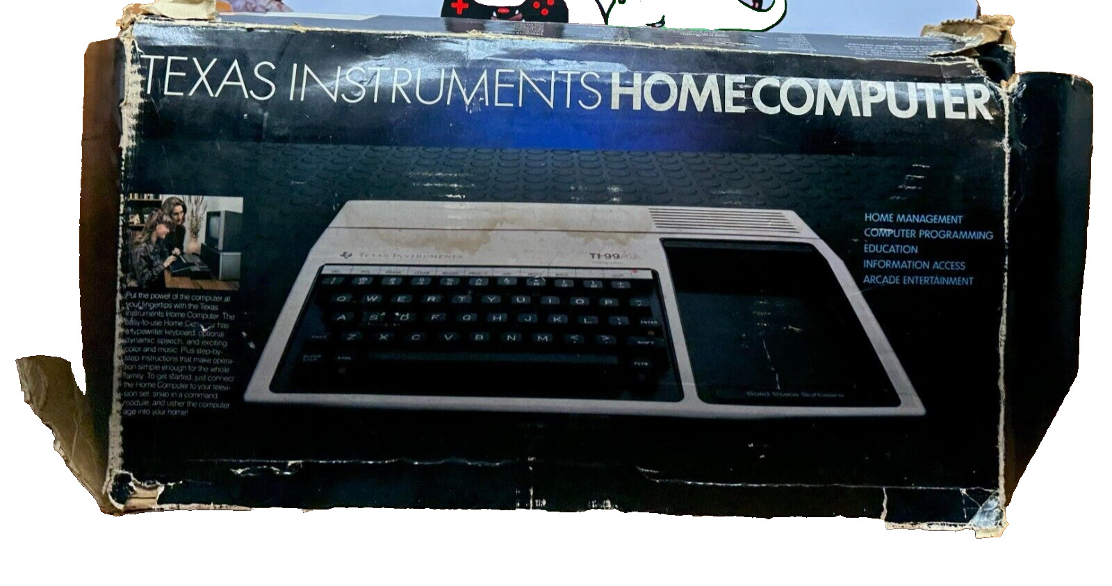 Texas Instruments Ti-99/4A (PHC004A) Home Computer w/box- UNTESTED AS-IS
