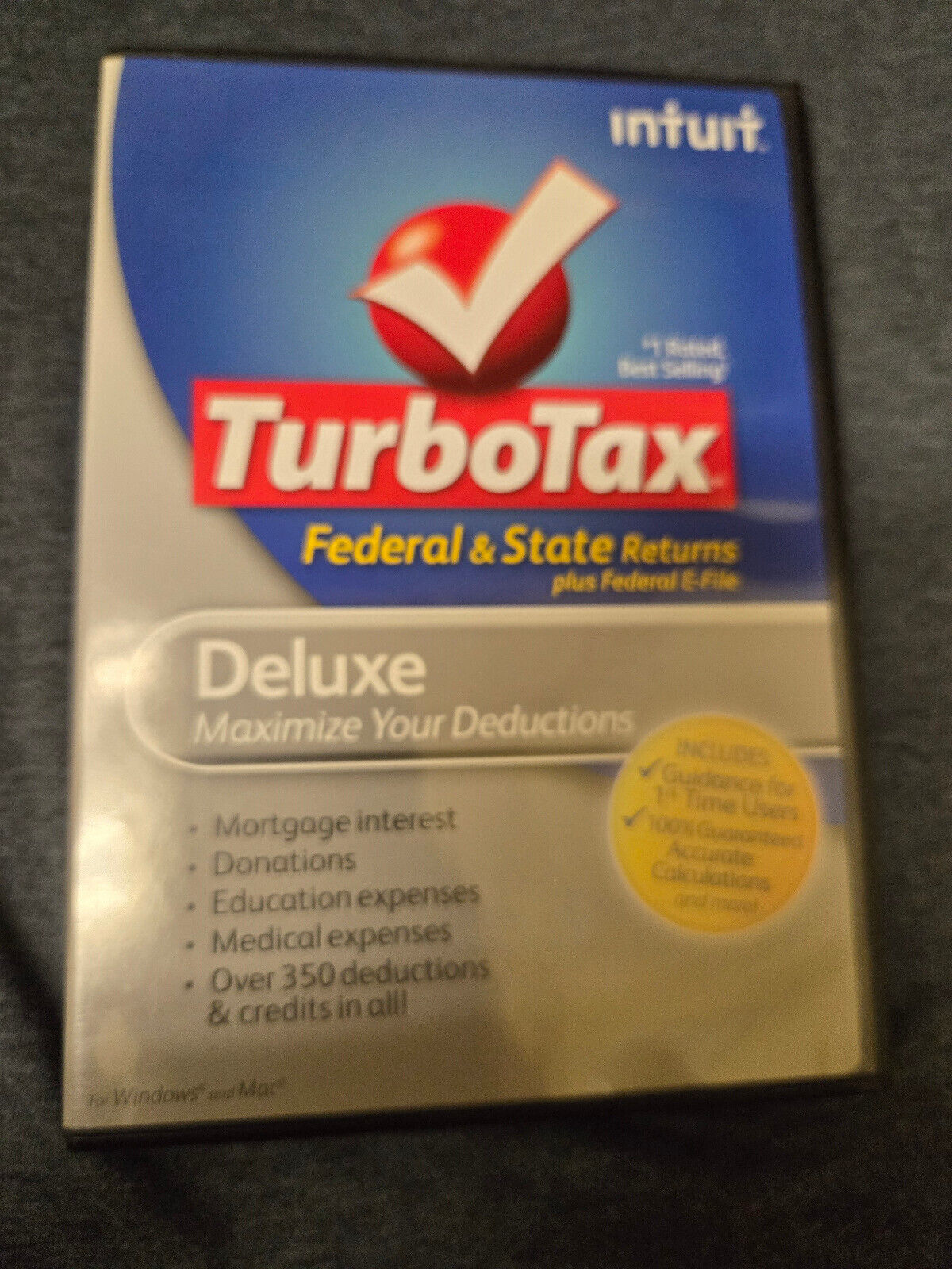 Turbotax Deluxe 2011 Federal & State Returns E-file Intuit Quicken CD Software