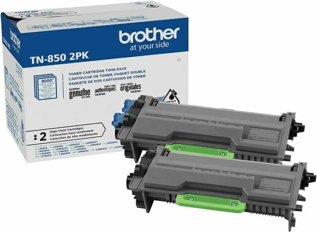 Brother TN850 2 PACK High-Yield Toner Cartridges - Black - Open Box/Sealed Pouch