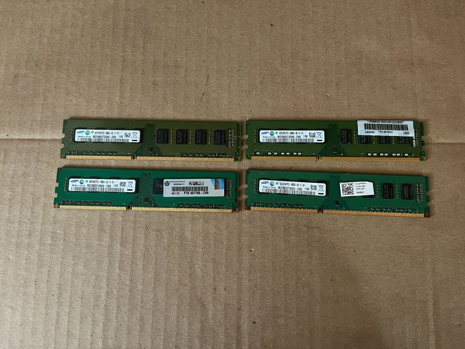 SAMSUNG 16 GB(4X4GB) 2RX8 PC3-10600U M378B5273DH0-CH9 DESKTOP MEMORY L3-7(1)