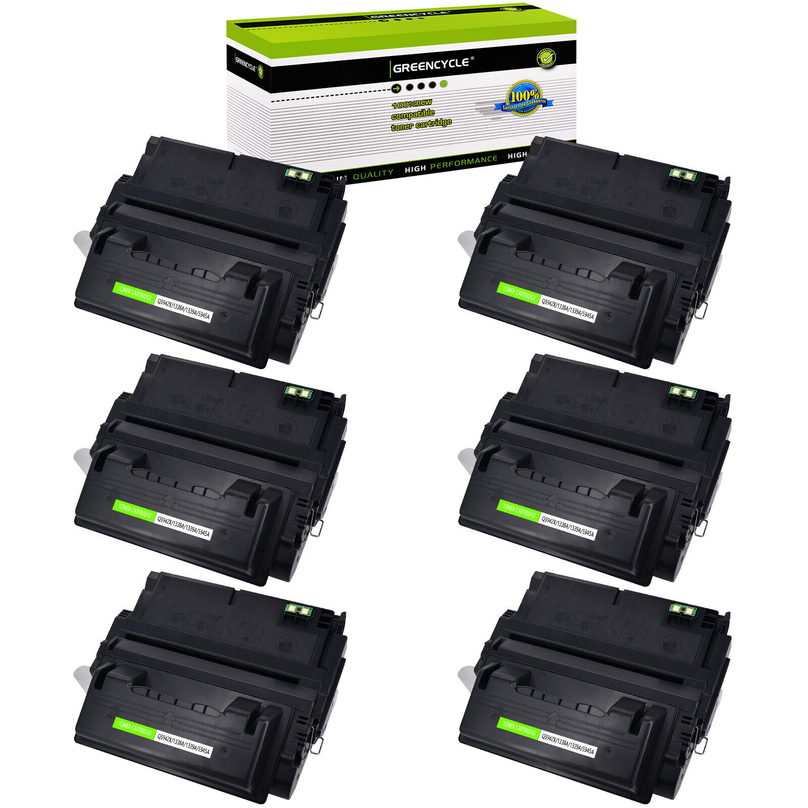 6PK High Yield Q5945A BK Toner Cartridge Fits For HP 45A 4345 M4345x M4345xs MFP