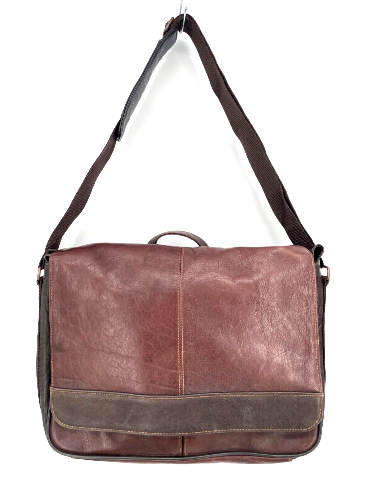 Wilson's Leather Pelle Studio Laptop Briefcase brown messenger bag genuine mens
