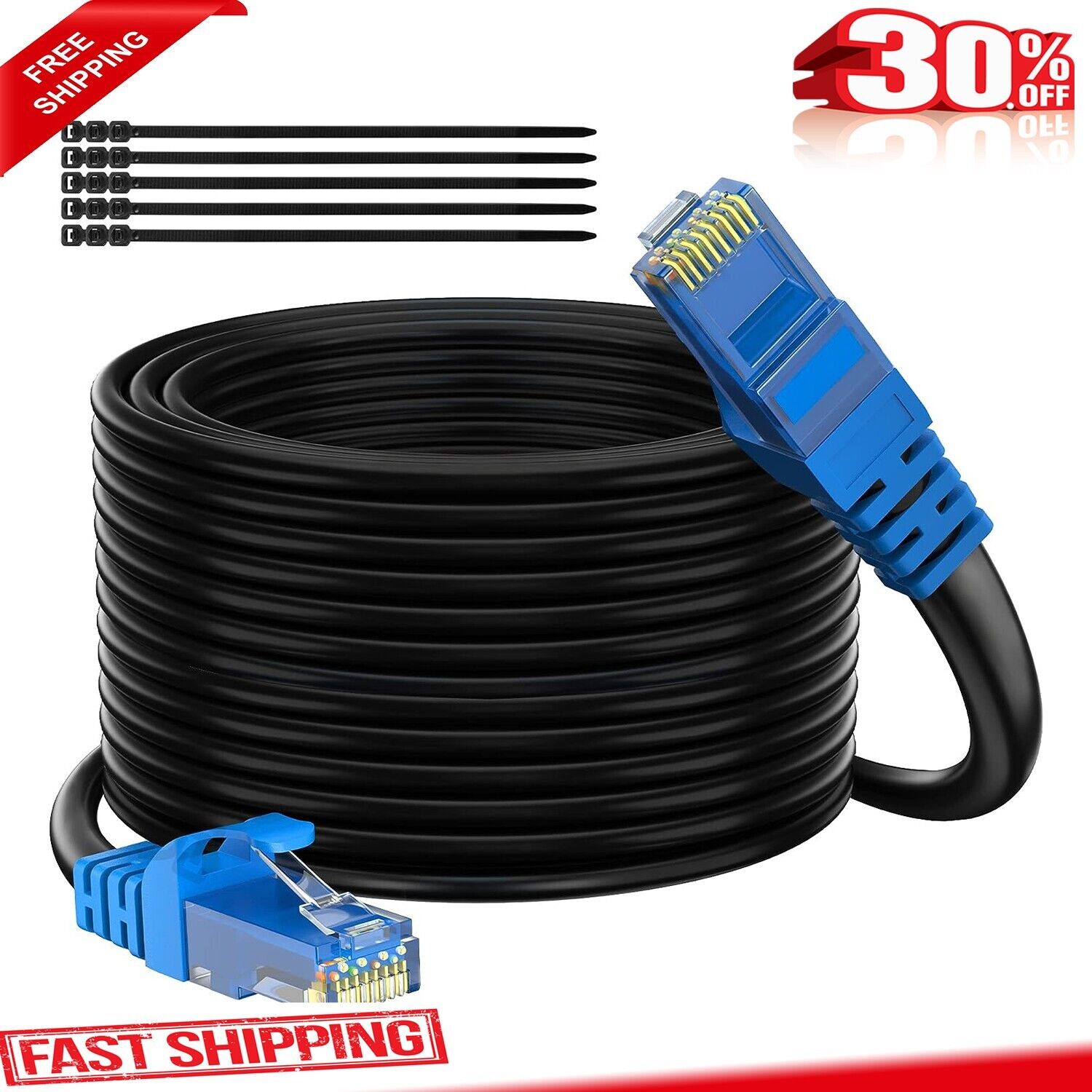 Cat 6 Outdoor Ethernet Cable 250 ft,Heavy Duty Internet Cable (from 25-300 feet)
