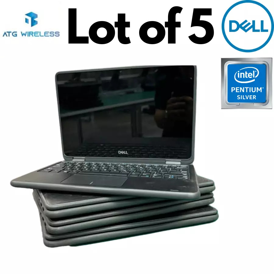 Lot of 5 Dell Latitude 3190 2 in 1 Touch Laptop Pentium N5000 4GB RAM 128GB SSD