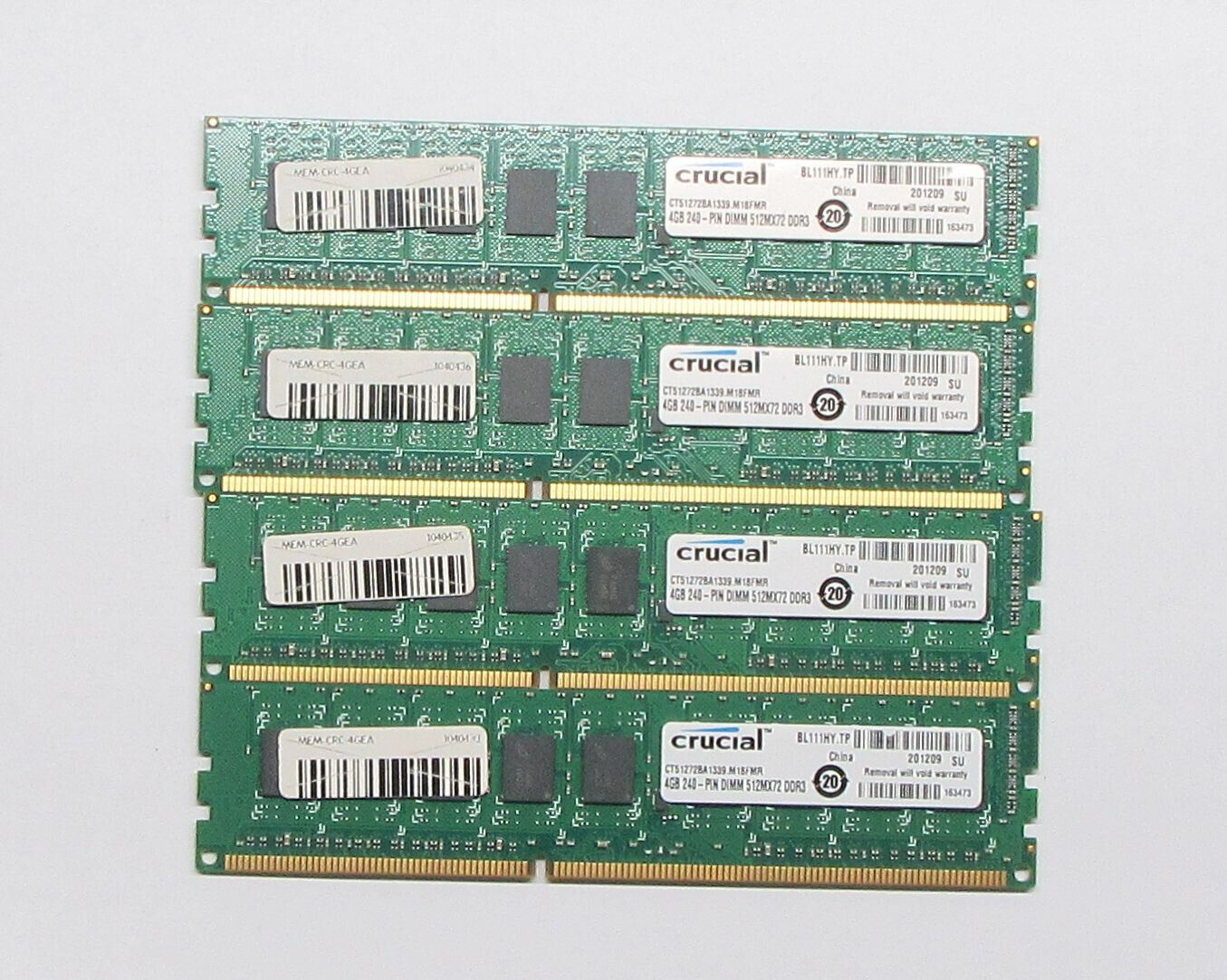 16GB (4x 4GB) Crucial DDR3 512Mx72 Server RAM for Supermicro X9SCL-F Motherboard
