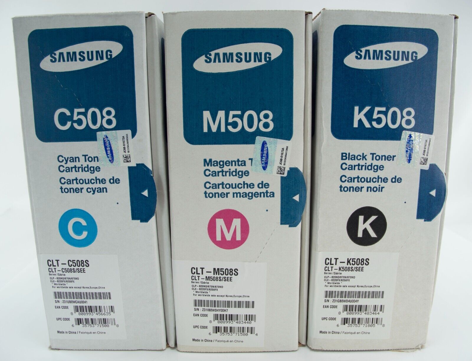Samsung K508 M508 C508 Toner Cartridge Set CLT-508S C/M/K 2.0/2.5K NEW