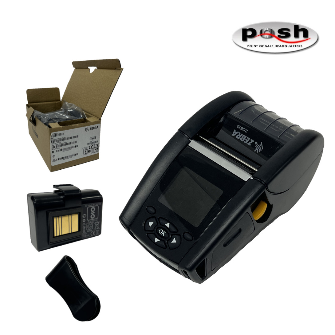 NEW Zebra ZQ610 Barcode Label Printer: ZQ61-AUFA000-00 w/ Battery and Belt clip
