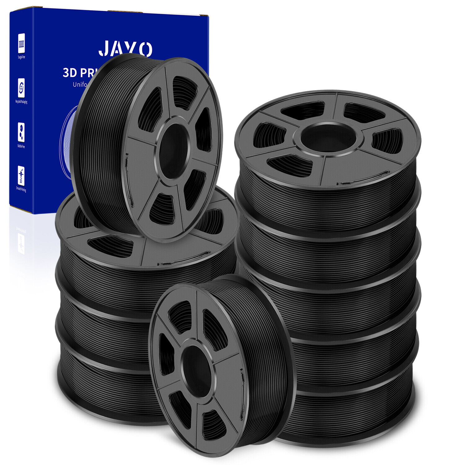 Bundle JAYO 10KG 20KG 30KG PLA PLA+ 1.75MM 3D Printer Filament Black White LOT