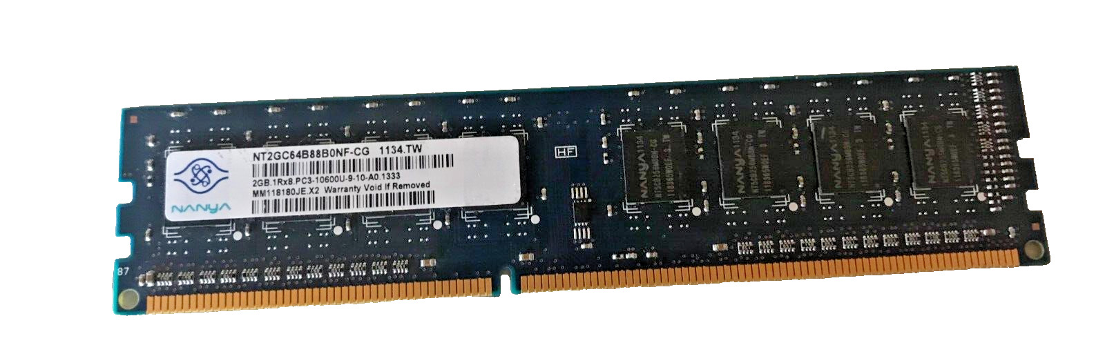 Nanya NT2GC64B88B0NF-CG 2GB PC3-10600 DDR3-1333MHz CL9 240-Pin DIMM Memory RAM