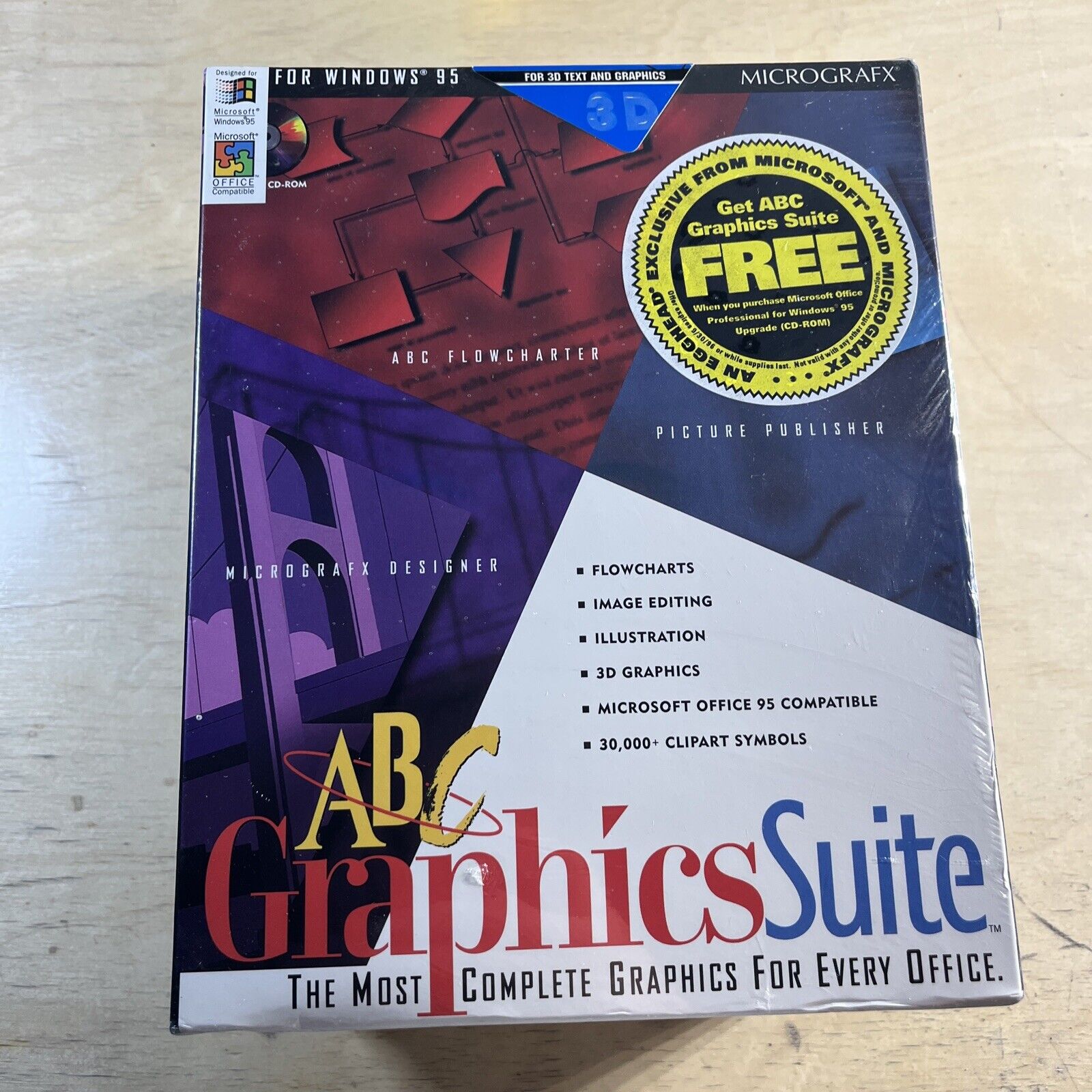 sealed- Micrografx ABC Graphics Suite - Vintage Software- Windows 95