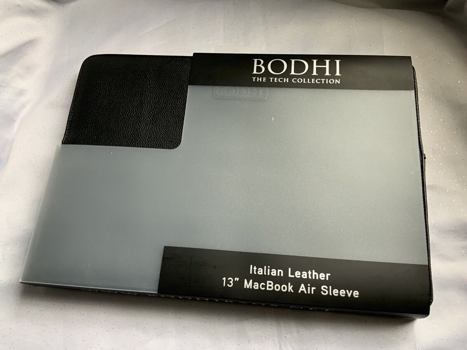 Bodhi Black Italian Leather 13” MacBook Air Sleeve-New