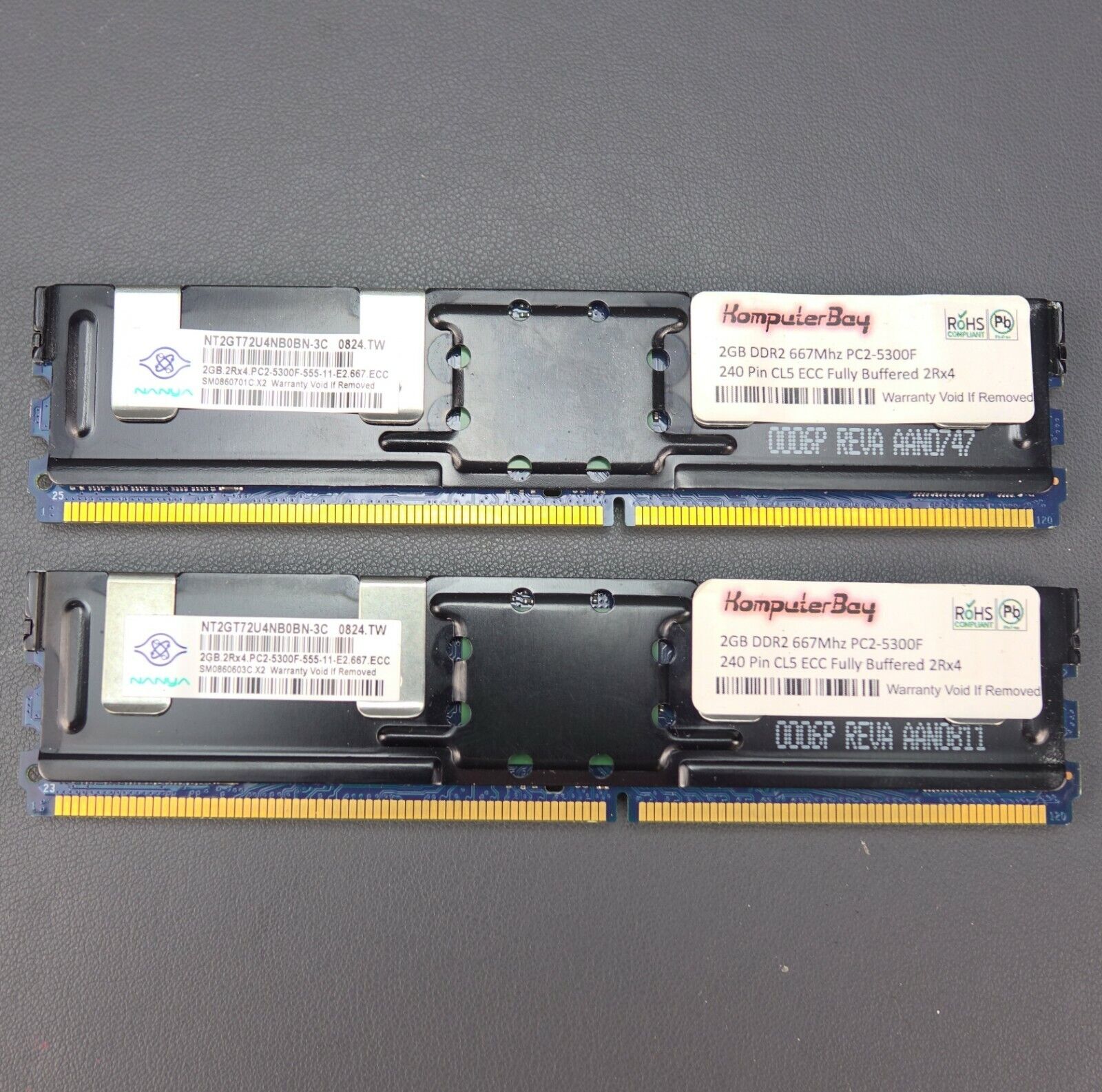 Nanya 2GB X 2 4GB Server Memory RAM for Dell PowerEdge PC2-5300F-555-11-E2    