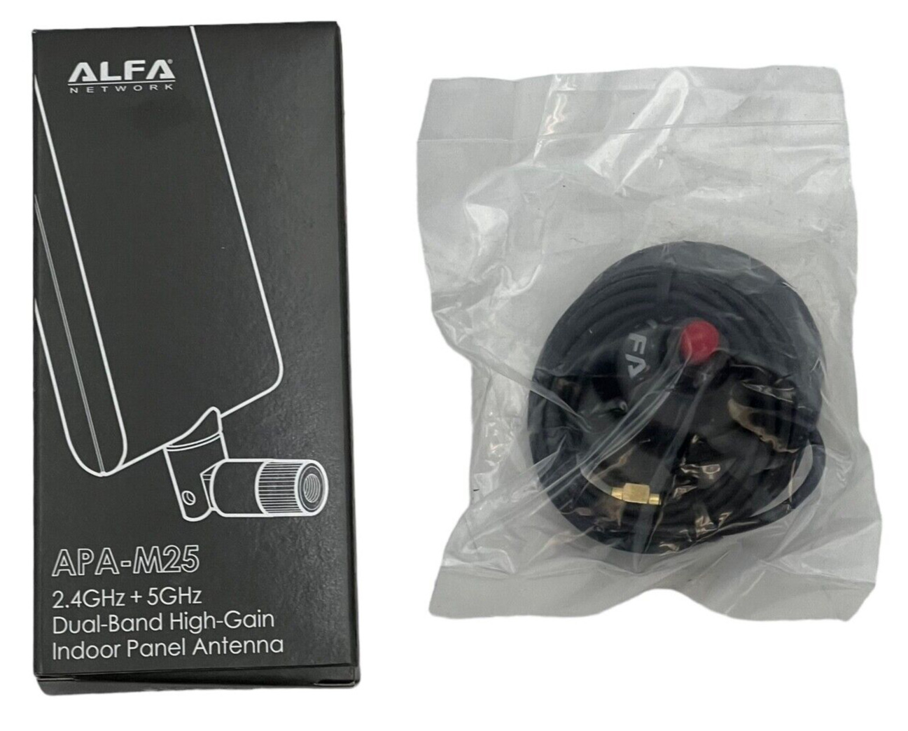 Alfa APA-M25 2.4/5 GHz dual band 10db directional antenna+ ARS-AS01 docking base