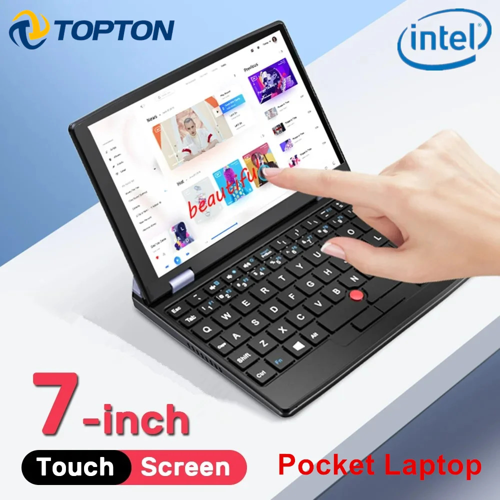 Mini Pocket Laptop 7 Inch Touch Screen 12GB DDR4 Notebook Netbook Windows 11