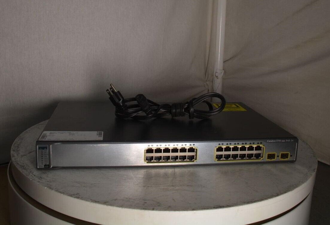 Cisco Catalyst 3750 WS-C3750-24PS-S 24-Port Managed Network Switch