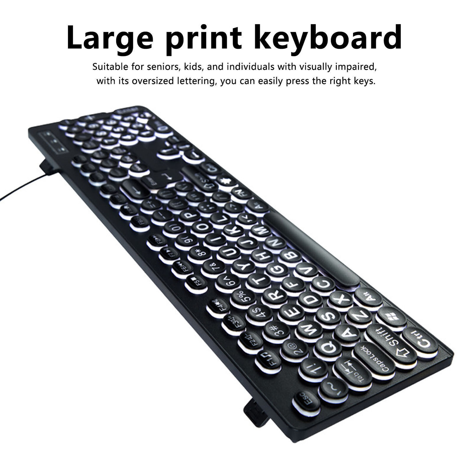 104 Key Wired Keyboard Backlit Large Print Keyboard Business Standard Keyboard