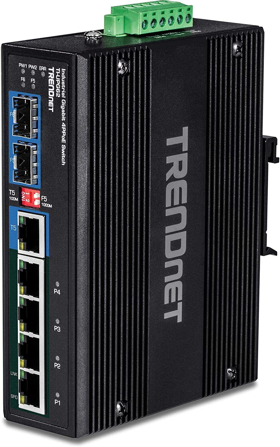 TRENDnet RB-TI-UPG62 6-Port Hardened Industrial Gigabit PoE++ DIN-Rail Network