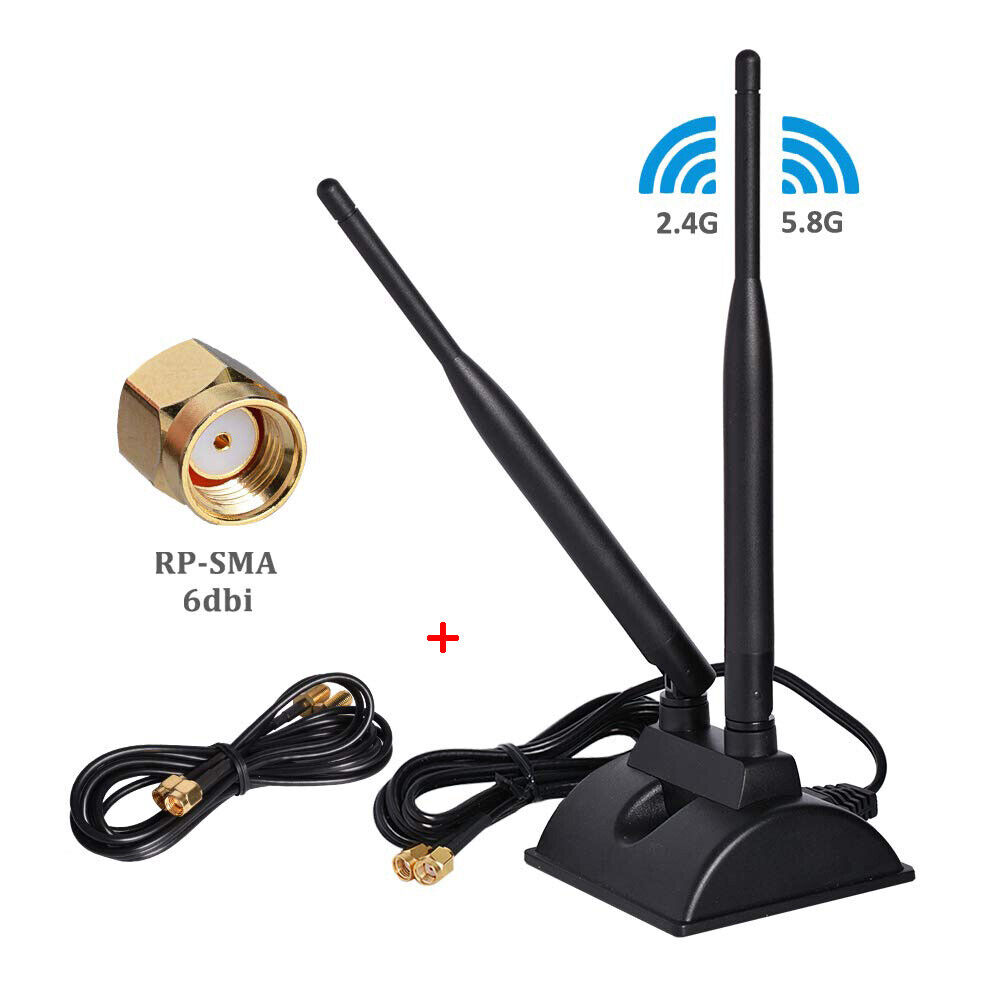 6dBi WiFi 2.4GHz 5GHz Dual Band Wireless Magnetic Antenna for PCI-E WiFi Network