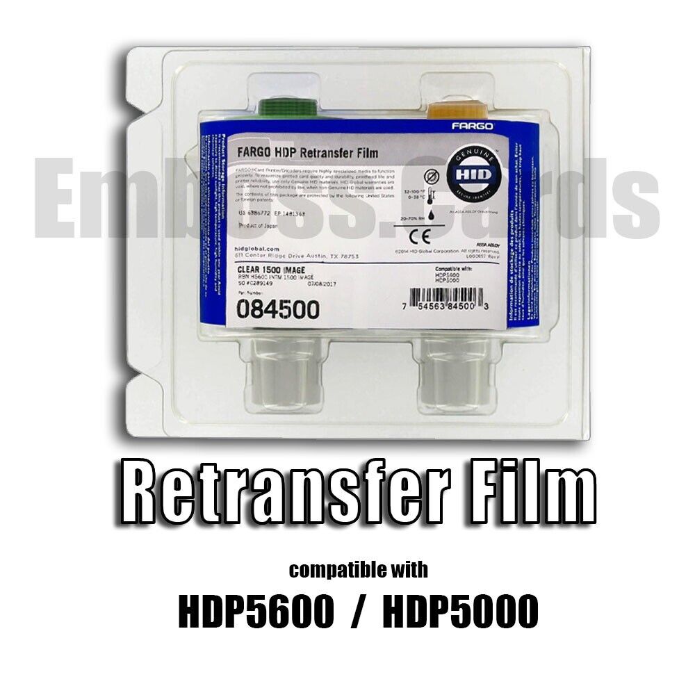 HID Fargo 84500 084500 Retransfer Transfer Film for HDP5600 HDP5000 754563840534