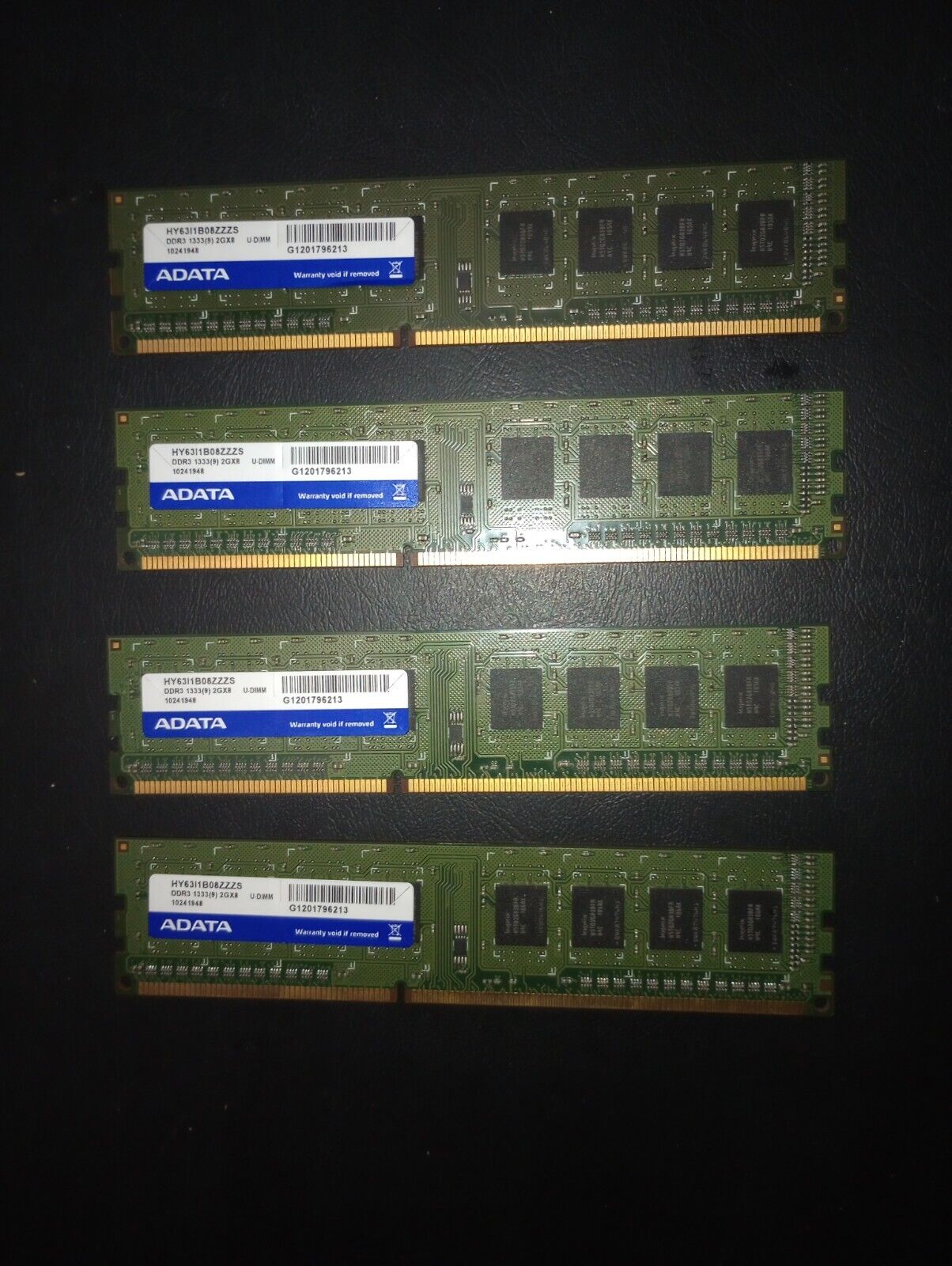 ADATA DDR3  RAM  2GB X 8  1333(9)  1024 1948 U-DIMM- Set Of 4