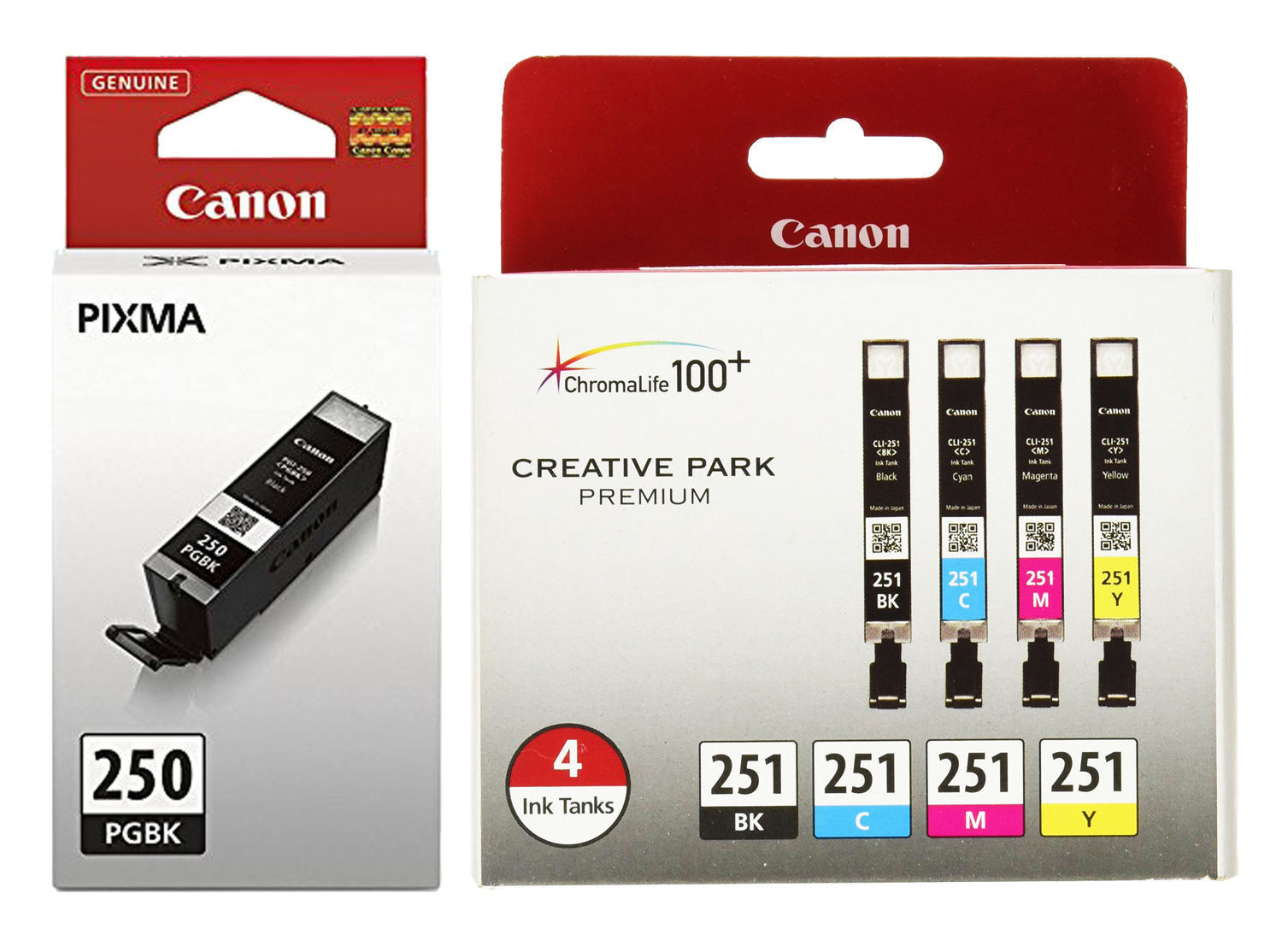 Genuine OEM Canon Printer Ink Cartridges PGI-250 CLI-251 MG5520 MG5620 MG6620