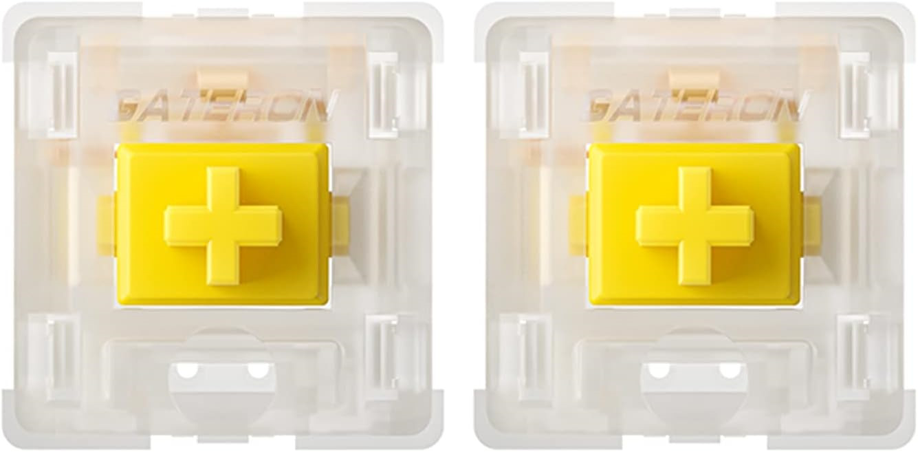 Gateron Milky Yellow Pro Switches, Pre-lubed Linear 5 pin for All MX Mechanical