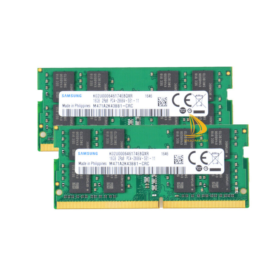 32GB Samsung 2x 16GB 2RX8 DDR4 2666V PC4-21300 SODIMM CL19 Laptop Memory RAM $RT