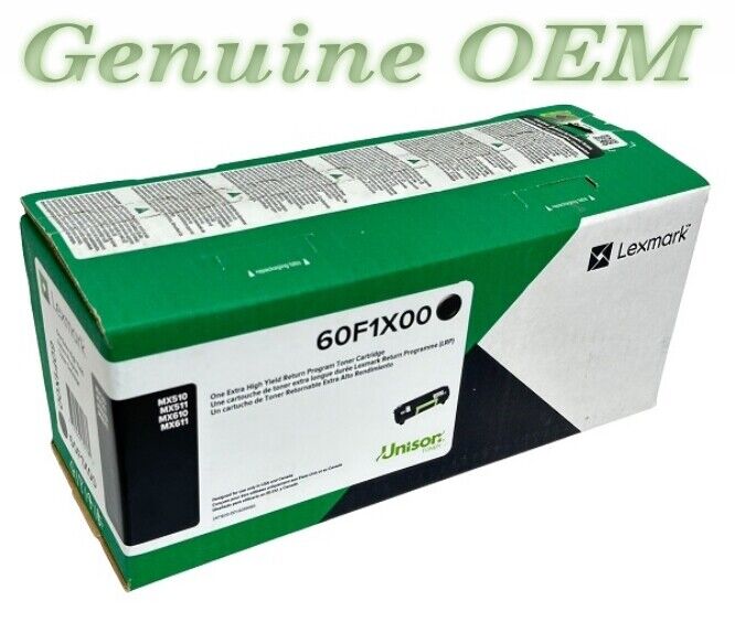 60F1X00 Original OEM Lexmark 601X Toner, Black Extra High Yield Genuine Sealed
