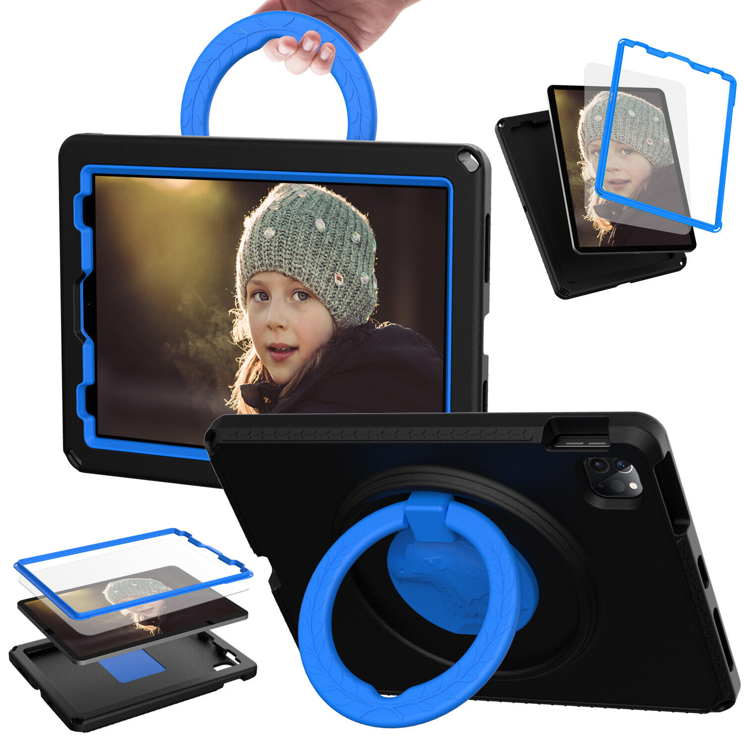 For iPad 5/6/7/8/9th Generation Air1 2 Mini1 2 3 Kids Shockproof Tablet Case EVA