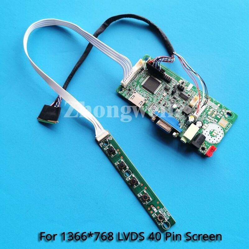 For B133XW03 V0/V1/V2 40-Pin LVDS 1366x768 Screen VGA HDMI LCD Driver Board Kit