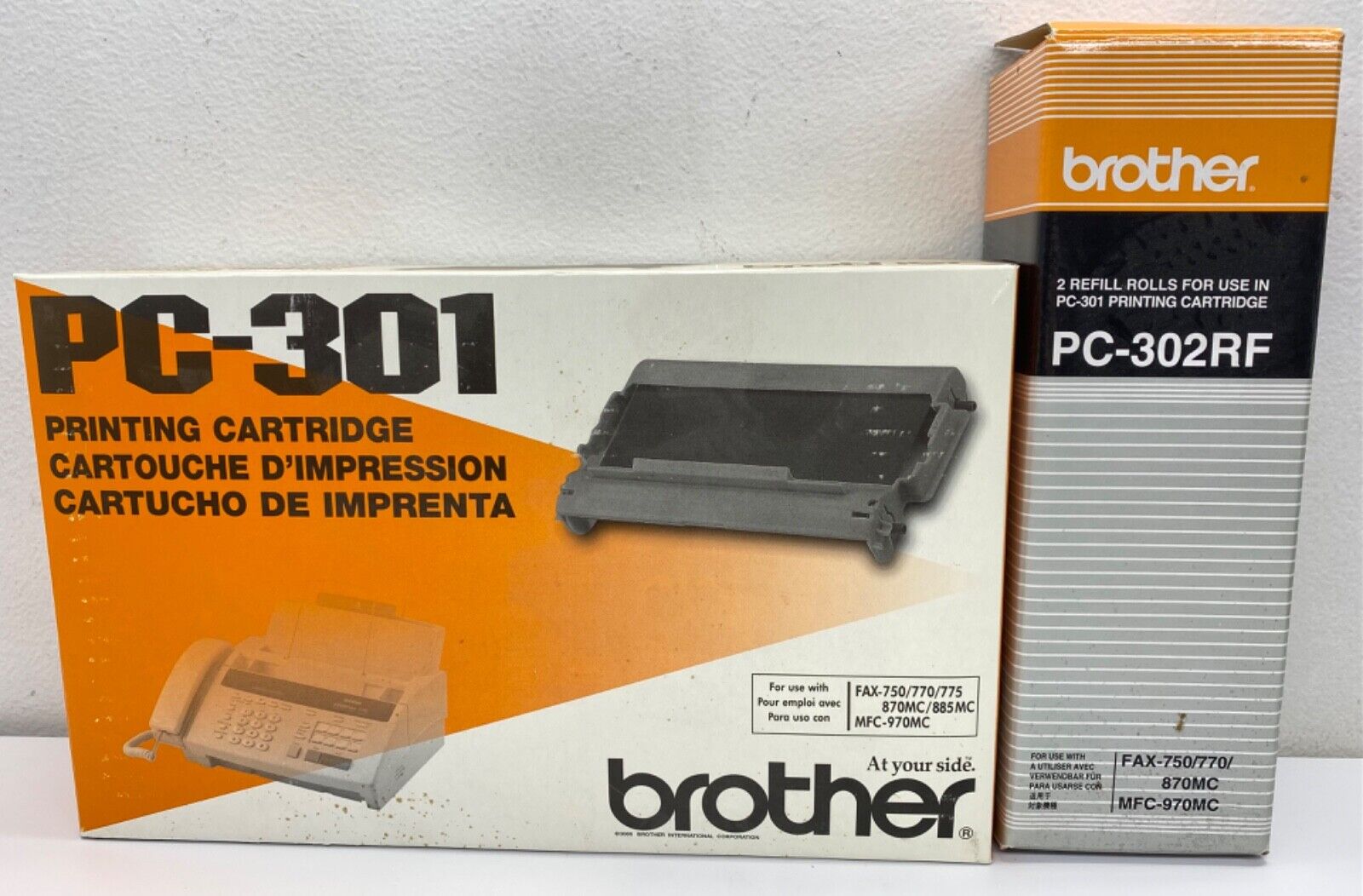 Brother PC-301 Printing Cartridge NIB & PC-302RF (2) Refill Rolls NOS LOT OF 2