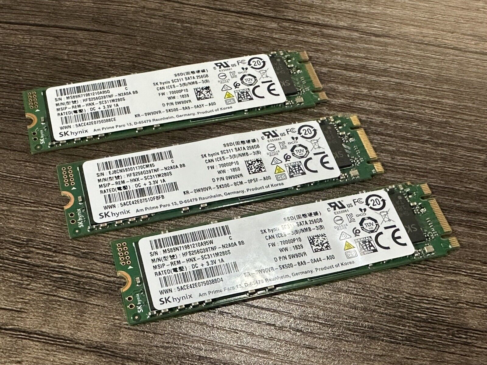SK HYNIX SC311 SATA 256GB M.2 2280 Solid State Drives (Set of 3)