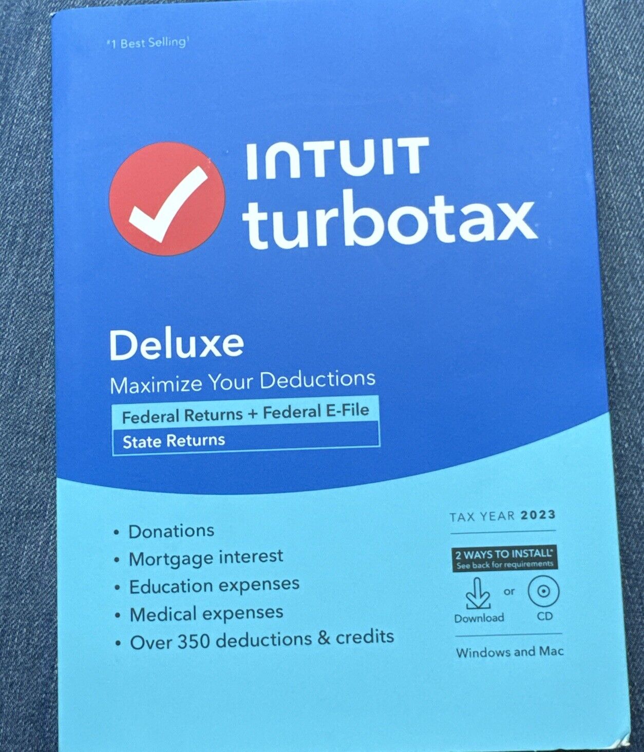 Intuit TurboTax Deluxe 2023 Federal and state. CD/Download - PC/MAC - SEALED.