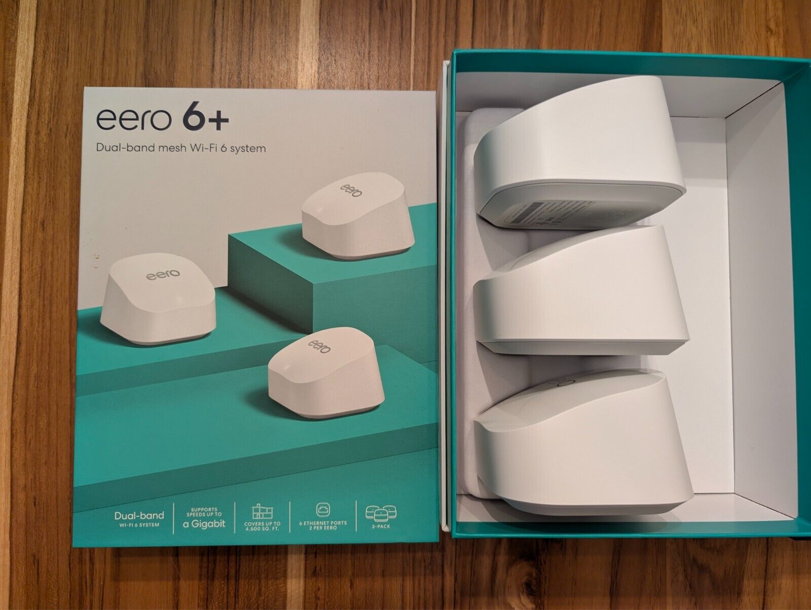 eero 6+ (6 plus) Dual Band AX3000 Wi-Fi 6 Router Mesh System - White (3-Pack)
