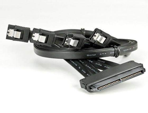 32-Pin SAS 4 X 7-Pin SATA Cable Black with Latch SFF-8484 Fan Out 75cm USA