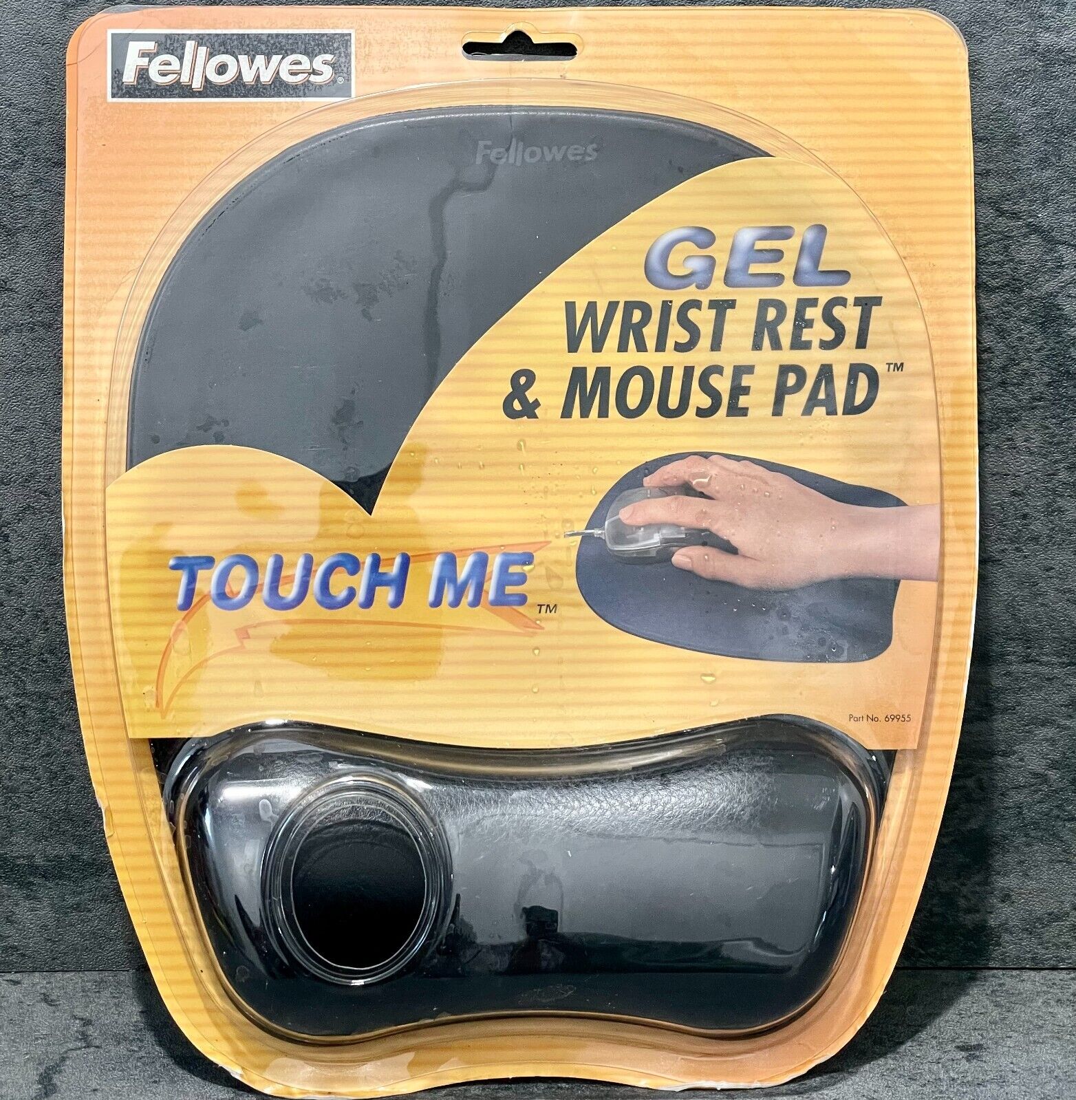 Fellowes Black Mouse Pad w/Wrist Rest Nonskid Back - Brand NEW Sealed