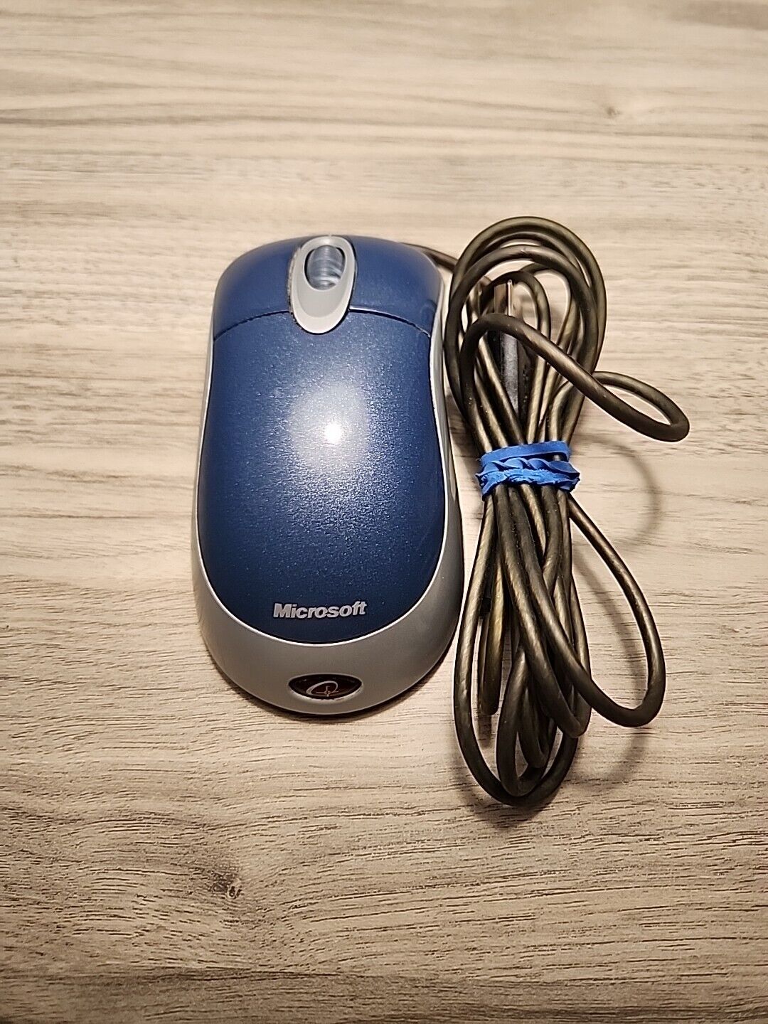 Vintage Microsoft Optical Mouse Blue USB and PS/2 Compatible VERY Good Condition