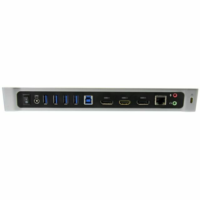 StarTech Triple-Monitor USB 3.0 Docking Station - Black/Silver (USB3DOCKH2DP)