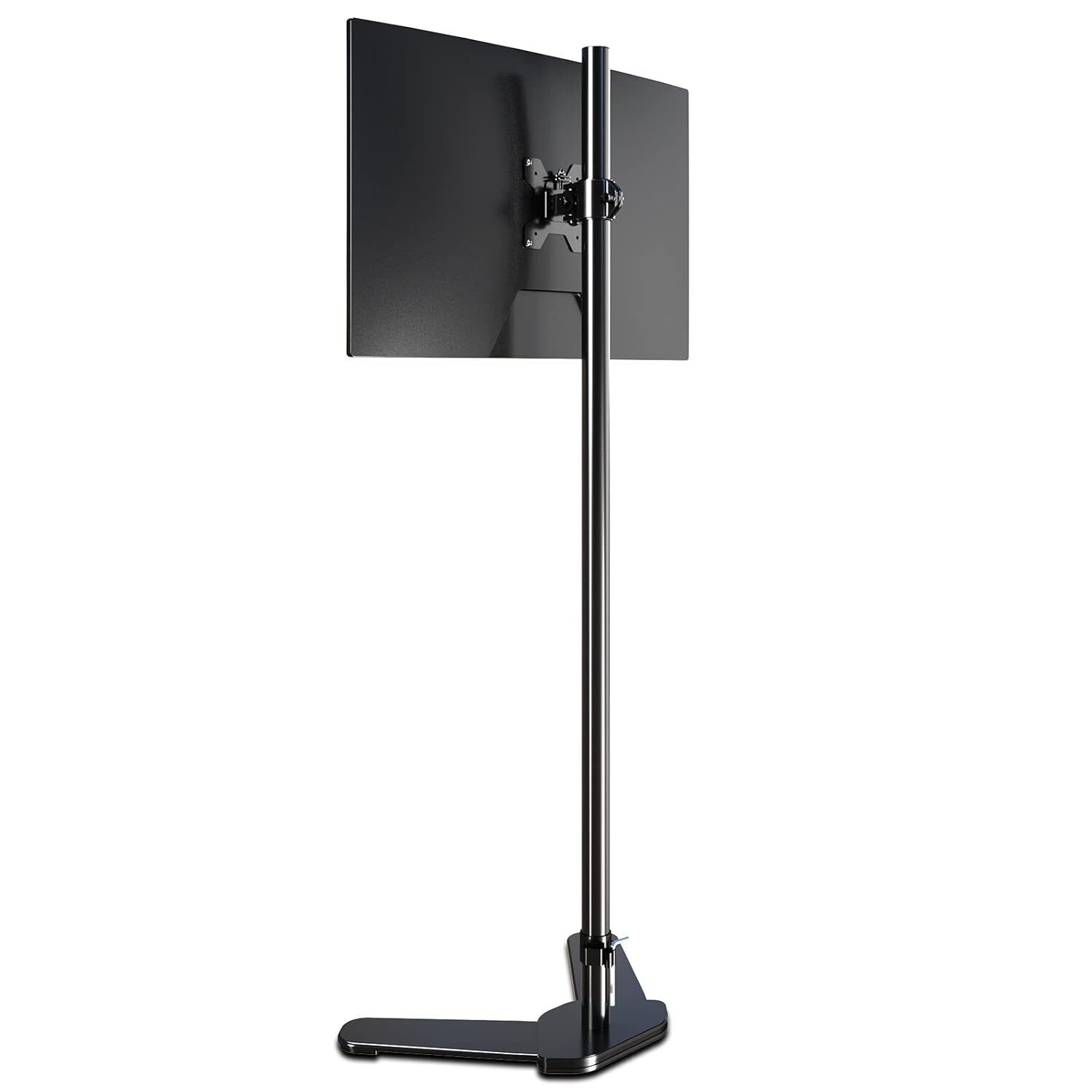 Single Monitor Mount, Extra Long Monitor Stand, 47 Inch Pole Black Stand, Moni