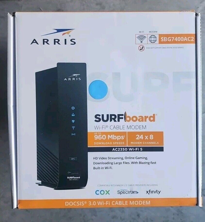 MINT ARRIS SURFboard SBG7400AC2 DOCSIS 3.0 Cable Modem WiFi Xfinity Spectrum