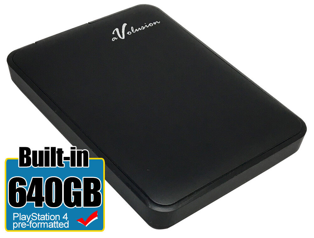 Avolusion 640GB USB 3.0 Portable External PS4 Hard Drive -PS4, PS4 Pro, PS4 Slim
