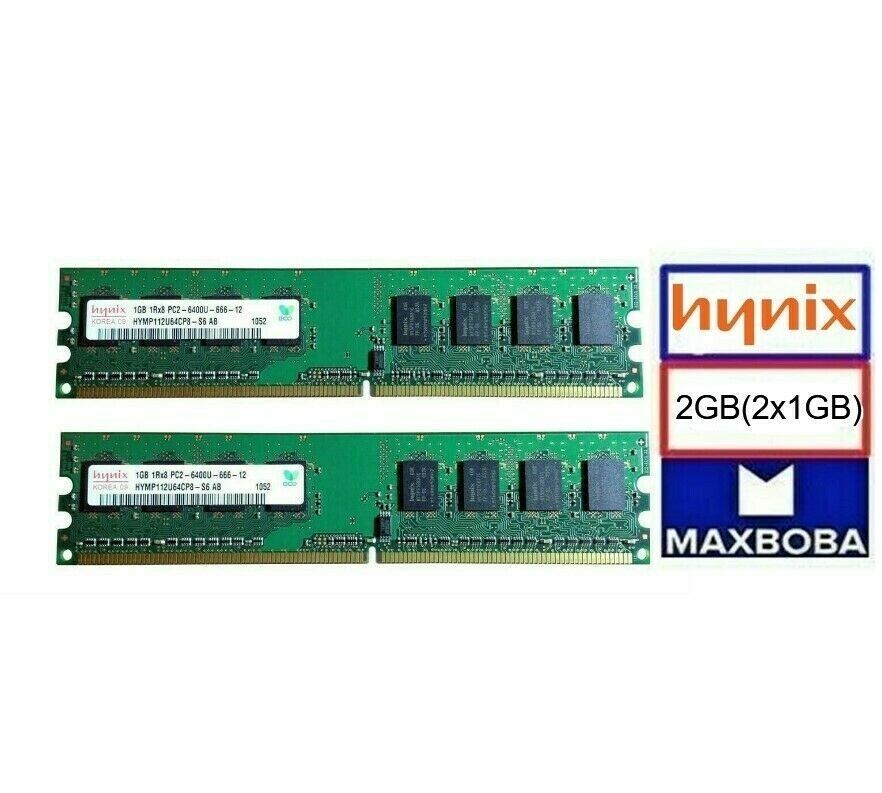  Hynix Memory 6400U 2GB (2x 1GB) Desktop PC RAM DDR2 DIMM HYMP112U64CP8-S6